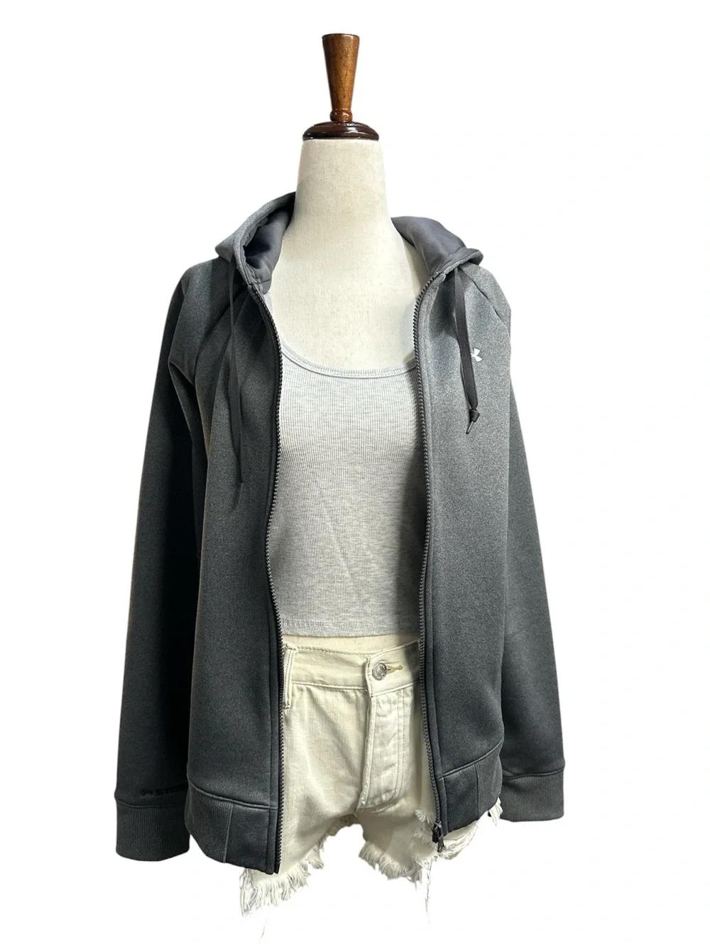 Under Armour Storm Fleece Full Zip Hoodie Heather Gray Medium M - Picture 2 of 8